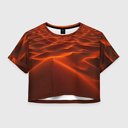 Футболка 3D укороченная женская Красная жара, цвет: 3D-принт