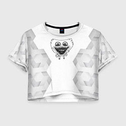 Футболка 3D укороченная женская Poppy Playtime white poly, цвет: 3D-принт