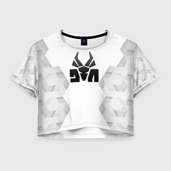 Футболка 3D укороченная женская Die Antwoord white poly, цвет: 3D-принт