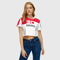 Футболка 3D укороченная женская 30 Seconds to Mars poster, цвет: 3D-принт — фото 2