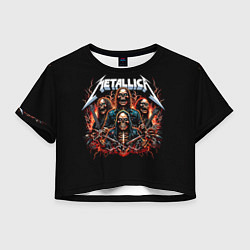 Футболка 3D укороченная женская Metallica forever - thrash metal, цвет: 3D-принт