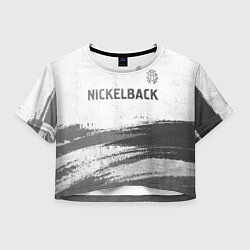 Футболка 3D укороченная женская Nickelback - white gradient посередине, цвет: 3D-принт