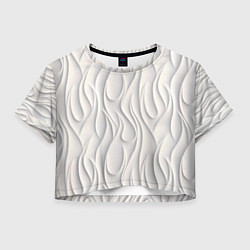 Футболка 3D укороченная женская Рельефный узор, цвет: 3D-принт