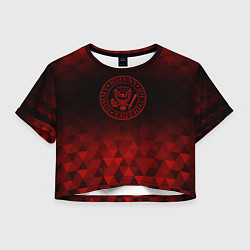 Футболка 3D укороченная женская Ramones red poly, цвет: 3D-принт
