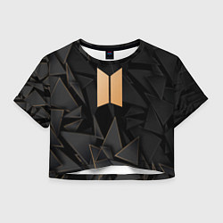 Футболка 3D укороченная женская BTS golden poly, цвет: 3D-принт