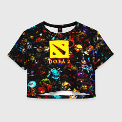 Футболка 3D укороченная женская Dota2 персонажи, цвет: 3D-принт