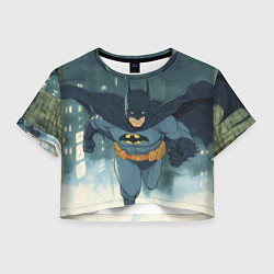 Футболка 3D укороченная женская Бэтмен старый стиль, цвет: 3D-принт