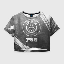 Футболка 3D укороченная женская PSG - grey gradient, цвет: 3D-принт