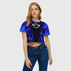 Футболка 3D укороченная женская Genesis neon energy, цвет: 3D-принт — фото 2