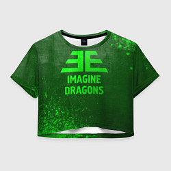 Футболка 3D укороченная женская Imagine Dragons - green gradient, цвет: 3D-принт
