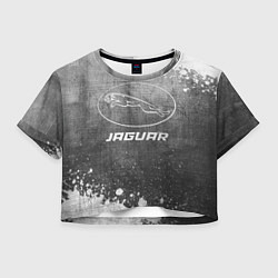 Футболка 3D укороченная женская Jaguar - grey gradient, цвет: 3D-принт