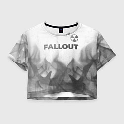 Футболка 3D укороченная женская Fallout - white gradient посередине, цвет: 3D-принт