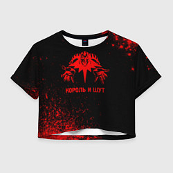 Футболка 3D укороченная женская Король и Шут - red gradient, цвет: 3D-принт