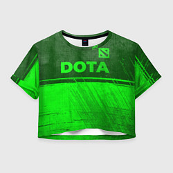 Футболка 3D укороченная женская Dota - green gradient посередине, цвет: 3D-принт