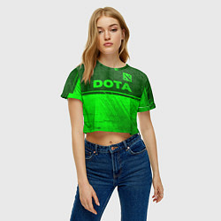 Футболка 3D укороченная женская Dota - green gradient посередине, цвет: 3D-принт — фото 2