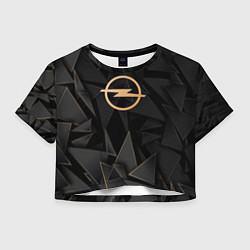 Футболка 3D укороченная женская Opel golden poly, цвет: 3D-принт