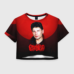 Футболка 3D укороченная женская Юрий Клинских красная луна, цвет: 3D-принт