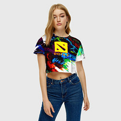 Футболка 3D укороченная женская Dota monster, цвет: 3D-принт — фото 2
