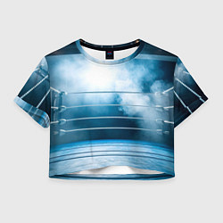 Футболка 3D укороченная женская Ринг в тумане, цвет: 3D-принт