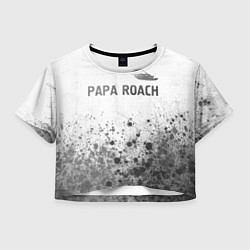 Футболка 3D укороченная женская Papa Roach - white gradient посередине, цвет: 3D-принт