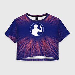 Футболка 3D укороченная женская Cowboy Bebop red energy, цвет: 3D-принт