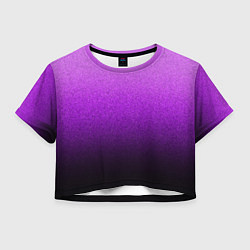 Футболка 3D укороченная женская Магический градиент крошка чёрно-фиолетовый, цвет: 3D-принт