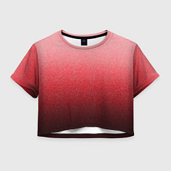 Футболка 3D укороченная женская Мягкий градиент красно-розовый текстура крошка, цвет: 3D-принт