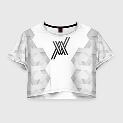Футболка 3D укороченная женская Darling in the FranXX white poly, цвет: 3D-принт