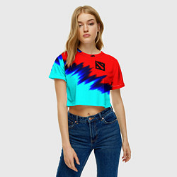 Футболка 3D укороченная женская Dota краски, цвет: 3D-принт — фото 2