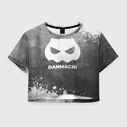 Футболка 3D укороченная женская DanMachi - grey gradient, цвет: 3D-принт
