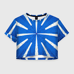 Футболка 3D укороченная женская Синяя мишень, цвет: 3D-принт