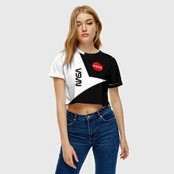 Футболка 3D укороченная женская Nasa текстура геометрия, цвет: 3D-принт — фото 2