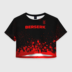 Футболка 3D укороченная женская Berserk - red gradient посередине, цвет: 3D-принт