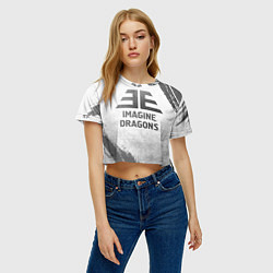 Футболка 3D укороченная женская Imagine Dragons - white gradient, цвет: 3D-принт — фото 2