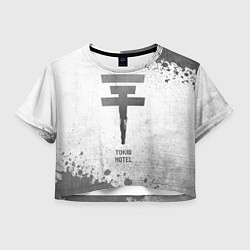 Футболка 3D укороченная женская Tokio Hotel - white gradient, цвет: 3D-принт