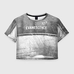 Футболка 3D укороченная женская Evanescence - grey gradient посередине, цвет: 3D-принт