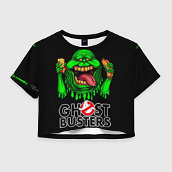 Футболка 3D укороченная женская Ghostbusters - Slimer with hot dog, цвет: 3D-принт