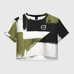 Футболка 3D укороченная женская Volvo логотип, цвет: 3D-принт