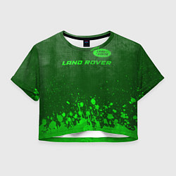Футболка 3D укороченная женская Land Rover - green gradient посередине, цвет: 3D-принт