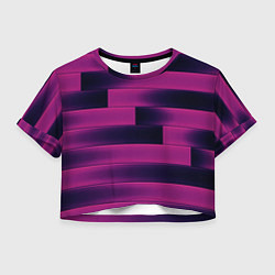 Футболка 3D укороченная женская Color pink square, цвет: 3D-принт