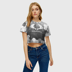 Футболка 3D укороченная женская SsangYong - grey gradient, цвет: 3D-принт — фото 2