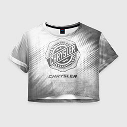 Футболка 3D укороченная женская Chrysler - white gradient, цвет: 3D-принт