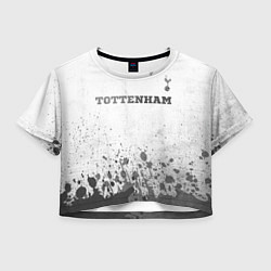 Футболка 3D укороченная женская Tottenham - white gradient посередине, цвет: 3D-принт