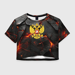 Женский топ Герб России на фоне объемных плит