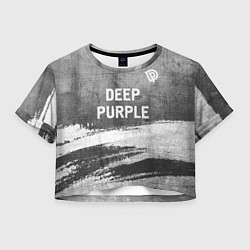 Футболка 3D укороченная женская Deep Purple - grey gradient посередине, цвет: 3D-принт