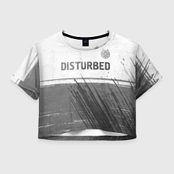Футболка 3D укороченная женская Disturbed - white gradient посередине, цвет: 3D-принт