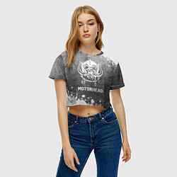 Футболка 3D укороченная женская Motorhead - grey gradient, цвет: 3D-принт — фото 2