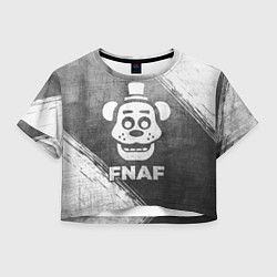 Футболка 3D укороченная женская FNAF - grey gradient, цвет: 3D-принт