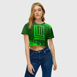 Футболка 3D укороченная женская Lindemann - green gradient, цвет: 3D-принт — фото 2