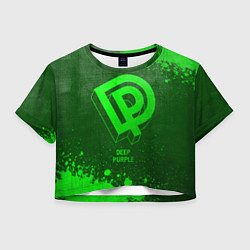 Футболка 3D укороченная женская Deep Purple - green gradient, цвет: 3D-принт